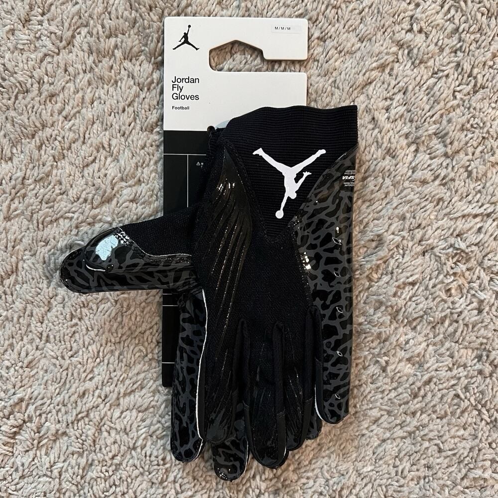 Jordan Fly Gloves Football Magnigrip Palm Medium Strapless Wrist FD5989-091 New